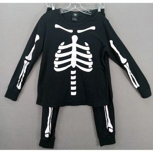 Hyde And Eek Boutique‎ Womens Skeleton Lounge Sleepwear Set Size L 100% Cotton